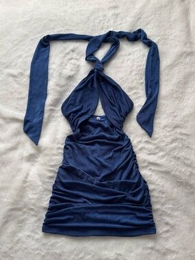 Ruched Bodycon Dress in Royal Blue